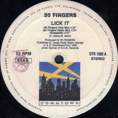 20 Fingers – Lick It (Vinyl 12" 33 ⅓ RPM Stereo, 1995)