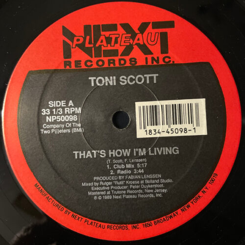 Tony Scott – That's How I'm Living (Vinyl 12" 33 ⅓ RPM, 1989)