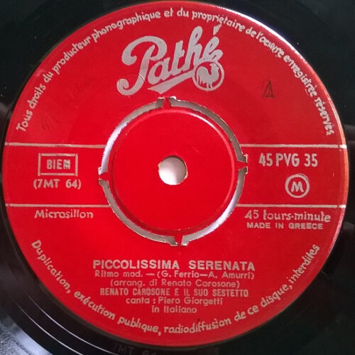 Renato Carosone E Il Suo Sestetto – Piccolissima Serenata / Torero (Vinyl 7" 45 RPM Single, 1957)