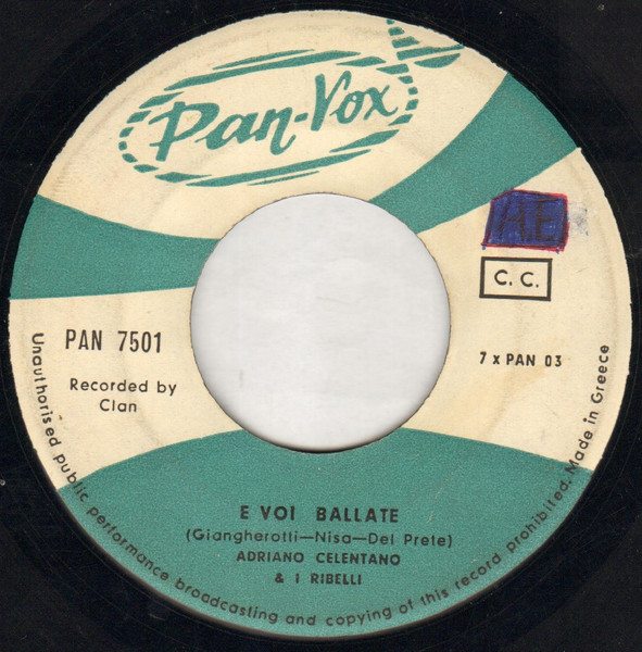 Adriano Celentano – E Voi Ballate  (Vinyl 7" 45 RPM, 1965)
