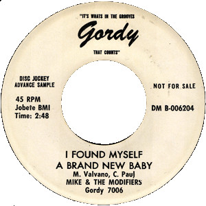 Mi0yNzUyLmdpZg Mike & The Modifiers – I Found Myself A Brand New Baby / It's Too Bad (Vinyl 7" 45 RPM Promo, 1962)