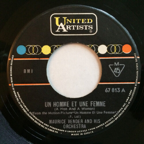 NC0xMjY1LmpwZWc Maurice Vander Et Son Orchestre – Un Homme Et Une Femme = A Man And A Woman / Samba Saravah (Vinyl 7" 45 RPM Mono, 1966)