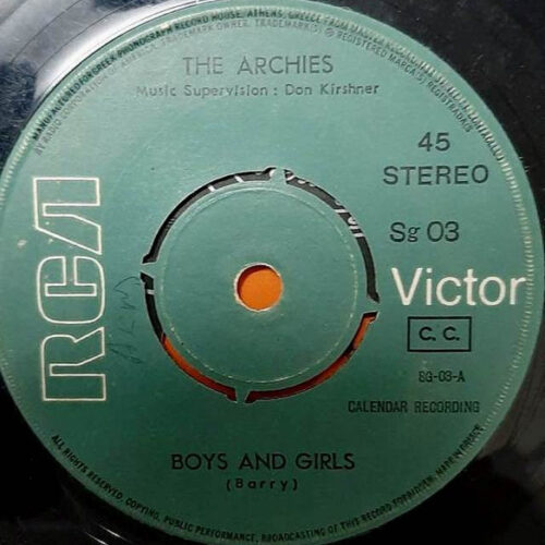 The Archies – Boys and Girls / Ride, Ride, Ride (Vinyl 7" 45 RPM Single Stereo, 1969)