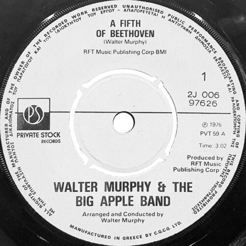 Walter Murphy & The Big Apple Band – A Fifth Of Beethoven (Vinyl 7" 45 RPM Single, 1976)