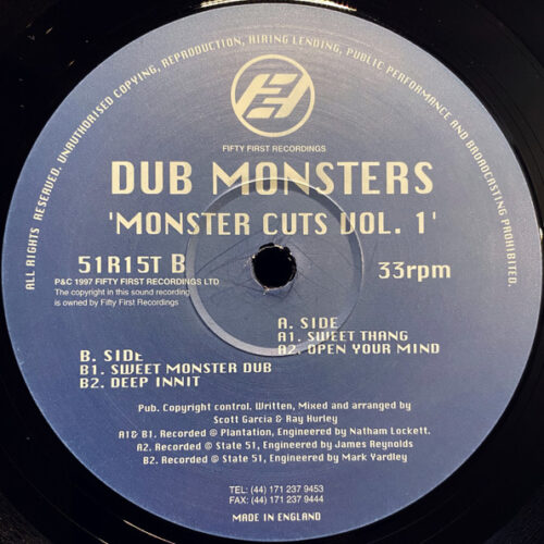 The Dub Monsters – Monster Cuts Vol. 1 (Vinyl 12" 33 ⅓ RPM, 1997)