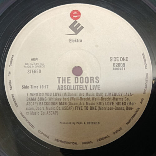 The Doors – Absolutely Live (Vinyl LP Album Reissue)